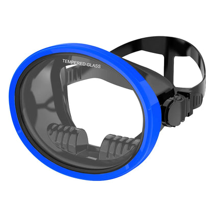 Oval Diving Mask with Tempered Glass Lens – Retro Spearfishing Scuba Goggles, Panoramic Wide View Mask for Adults Outdoor Diving Gear