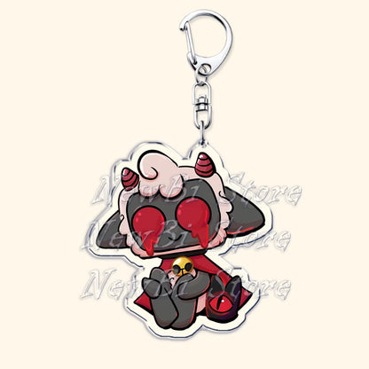 Funny Dark Video Game Sheep Keychain – Cute Lamb & Goat Bag Accessory Gamer Gift