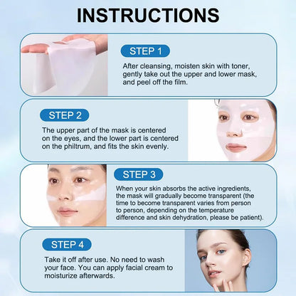 4Pcs/Box Bio-Collagen Absorbable Moisturizing Mask – Anti-Aging Night Mask for Firming, Nourishing & Brightening Skin Care