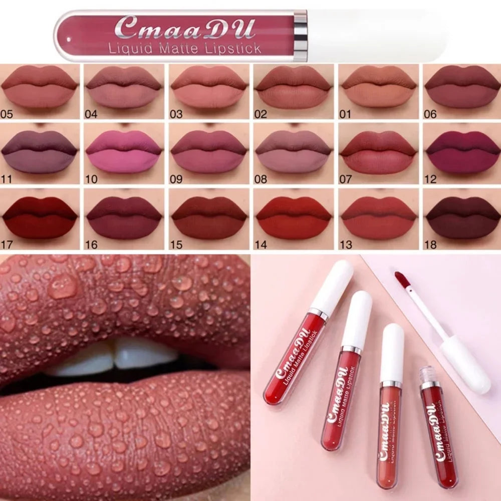 Sexy Long-Lasting Velvet Matte Lip Gloss – Waterproof, Non-Stick Red Liquid Lipstick for Women