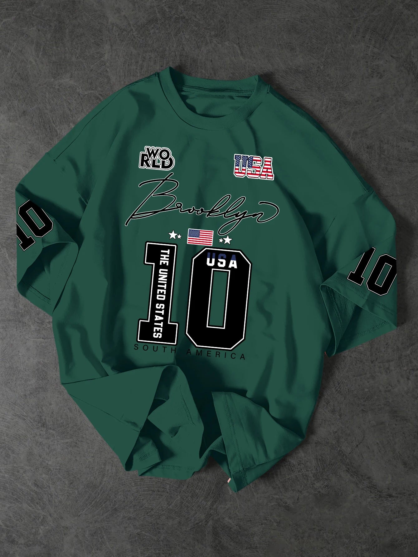 Brooklyn Style 10 Print Oversized T-Shirt - Men's Vintage Streetwear Jersey Tee