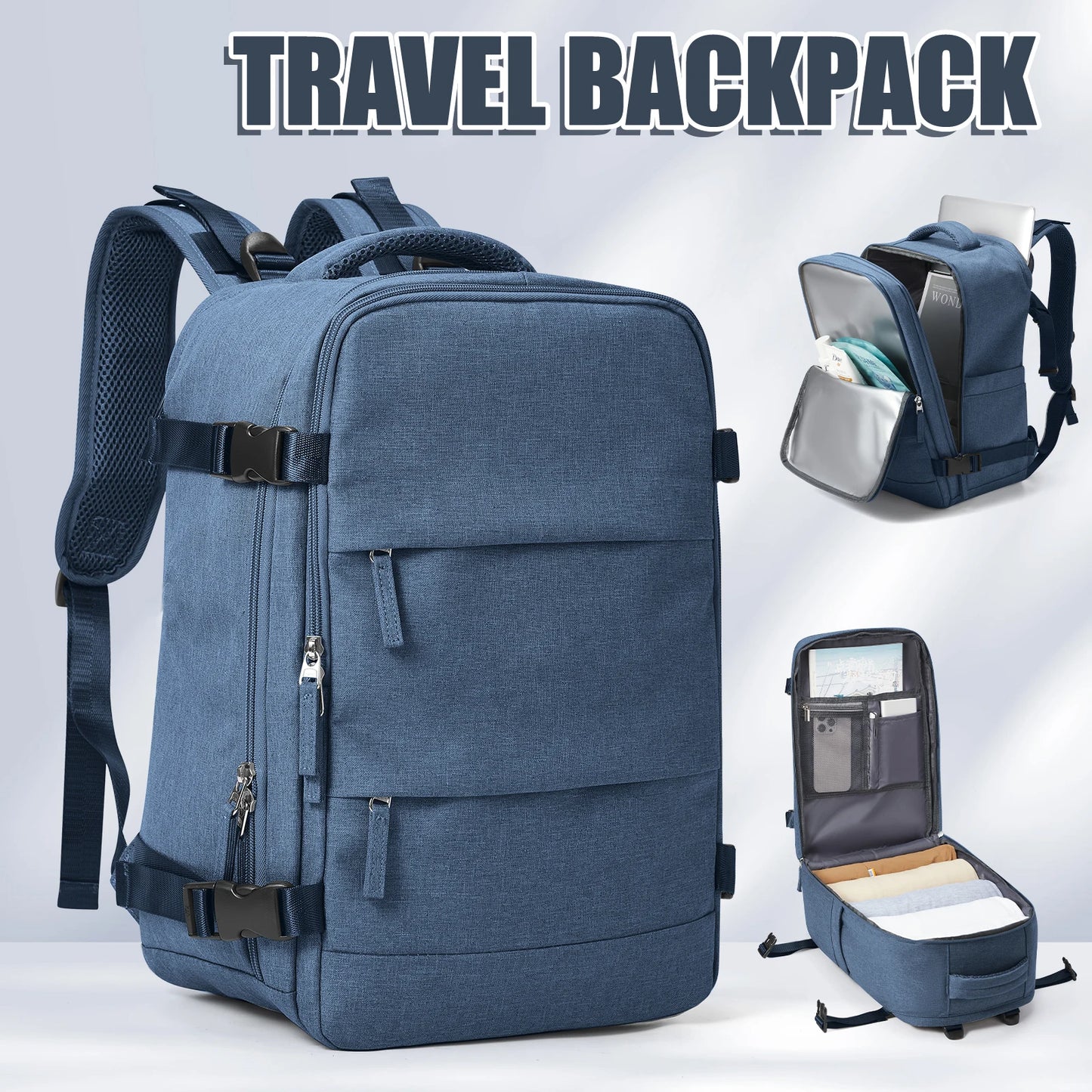 Travel Backpack 40x20x25cm – Cabin Bag for Ryanair, Airplane Carry-On, School, Laptop & Leisure, Women & Men