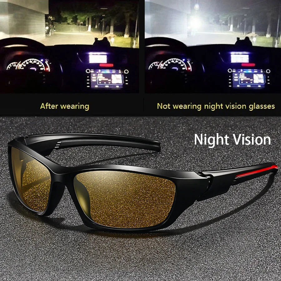 Vintage Square Frame Night Vision Glasses – Unisex Anti-Glare, Anti-Reflective UV400 Eyewear