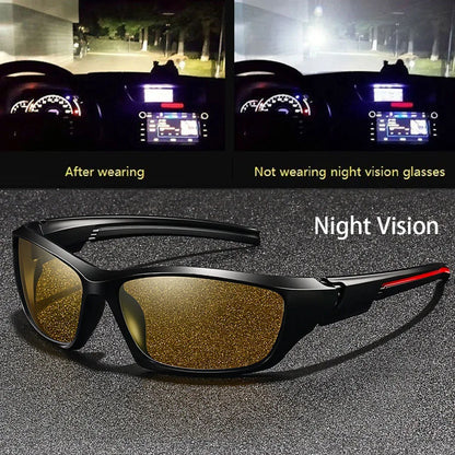 Vintage Square Frame Night Vision Glasses – Unisex Anti-Glare, Anti-Reflective UV400 Eyewear