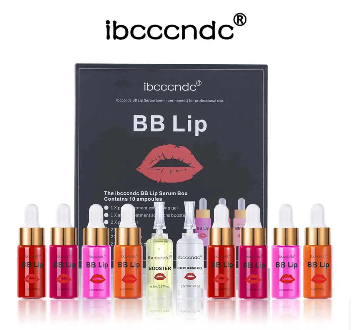 BB Lips Ampoule Serum Starter Set – Semi-Permanent Tinted Lip Gloss, Moisturizing & Long-Lasting Lip Care with Free Shipping