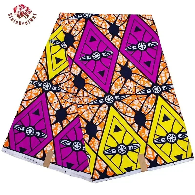 Bintarealwax Ankara Fabric - Wholesale Polyester Sewing Material for Women's Party Dresses FP6390