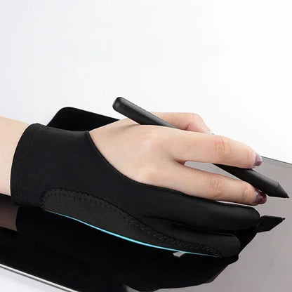 S/M/L Two-Finger Drawing Gloves - Anti-Touch and Anti-Fouling for Tablet, Digital Board, and Oil Painting Art Supplies