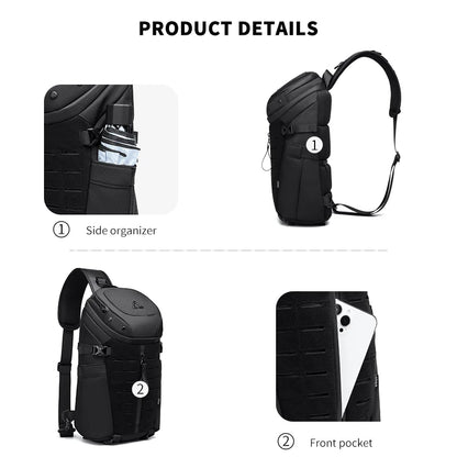 OZUKO Large Capacity Men’s Shoulder Bag - Waterproof Sling Crossbody | Fashionable Messenger Bag for Short Trips, Quality Chest Bag