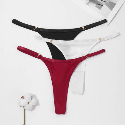 VKME Women’s Low Waist Cotton Thong Panties – Comfortable Sexy G-String Lingerie Underwear