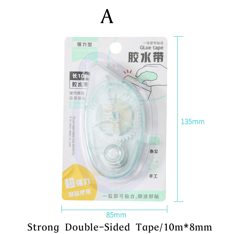 10m Double Sided Adhesive Tape - 8mm Strong Glue Roller for DIY Scrapbooking, Office & Craft Supplies