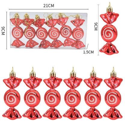 Christmas Candy Decorations – Red & Gold Candy Canes and Pine Cones for Xmas Tree and Home Decor 2025
