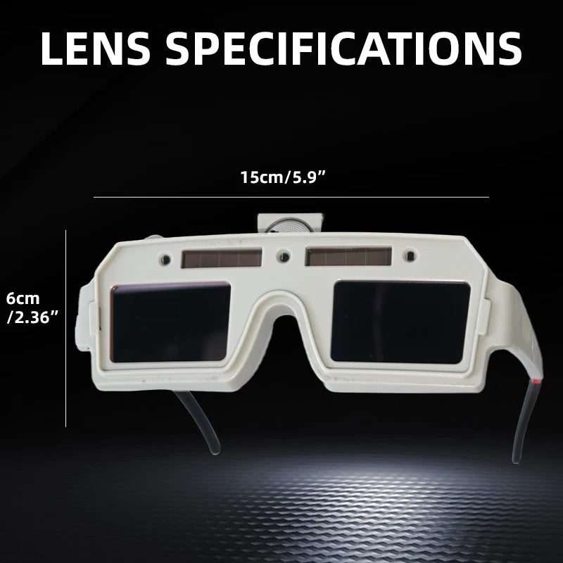 Auto-Darkening Welding Goggles - Solar Powered MMA TIG MIG Arc Welding Safety Glasses