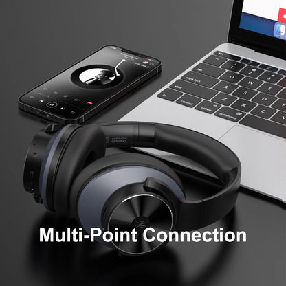 Oneodio A10 Bluetooth 5.4 Headphones - Hybrid Active Noise Cancelling, Hi-Res Audio, Over-Ear Wireless Headset with 5-Mic ANC