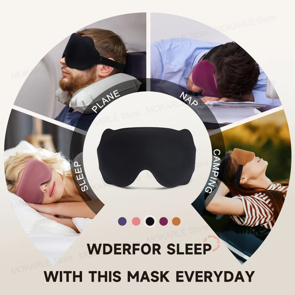 3D Sleeping Eye Mask — Soft, Breathable Travel Eyeshade for Night Sleep, Light Blocking & Sleeping Aid
