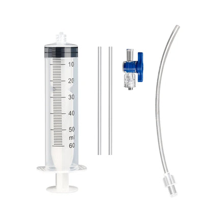 Bicycle Tubeless Tire Liquid Injection Tool — 60ML Syringe with Presta Valve Core Remover for MTB & Road Bikes