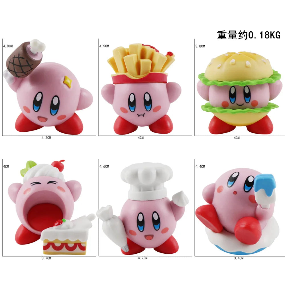 6pcs Kirby Cake Topper Set – Vinyl Doll Figure Toys for Decoration