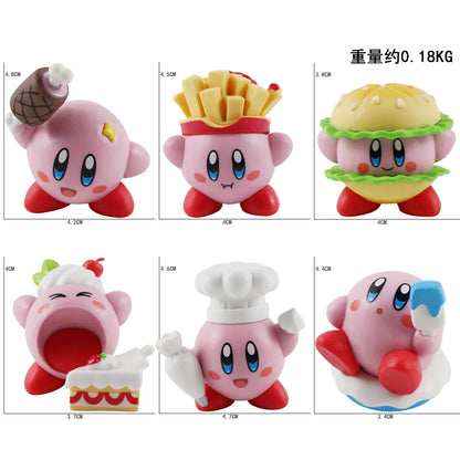 6pcs Kirby Cake Topper Set – Vinyl Doll Figure Toys for Decoration
