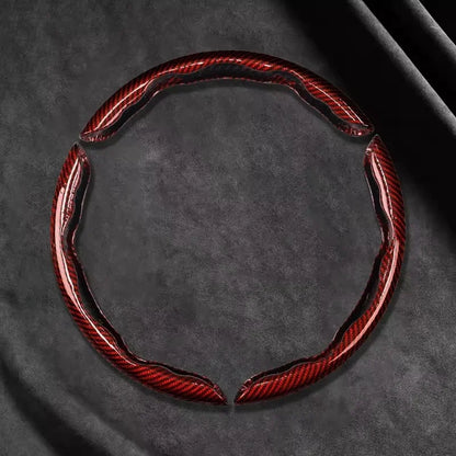 2/3PCS Universal Car Steering Wheel Cover — Laser Carbon Fiber, Silicone & 1K Microfiber Leather, Non-Slip PVC Booster