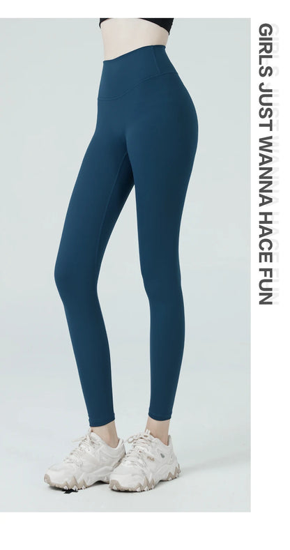 Naked Feel Butt-Lifting Yoga Leggings for Women – High Waist Sports Tights with Hidden Waist Pockets, Gym Fitness Wear