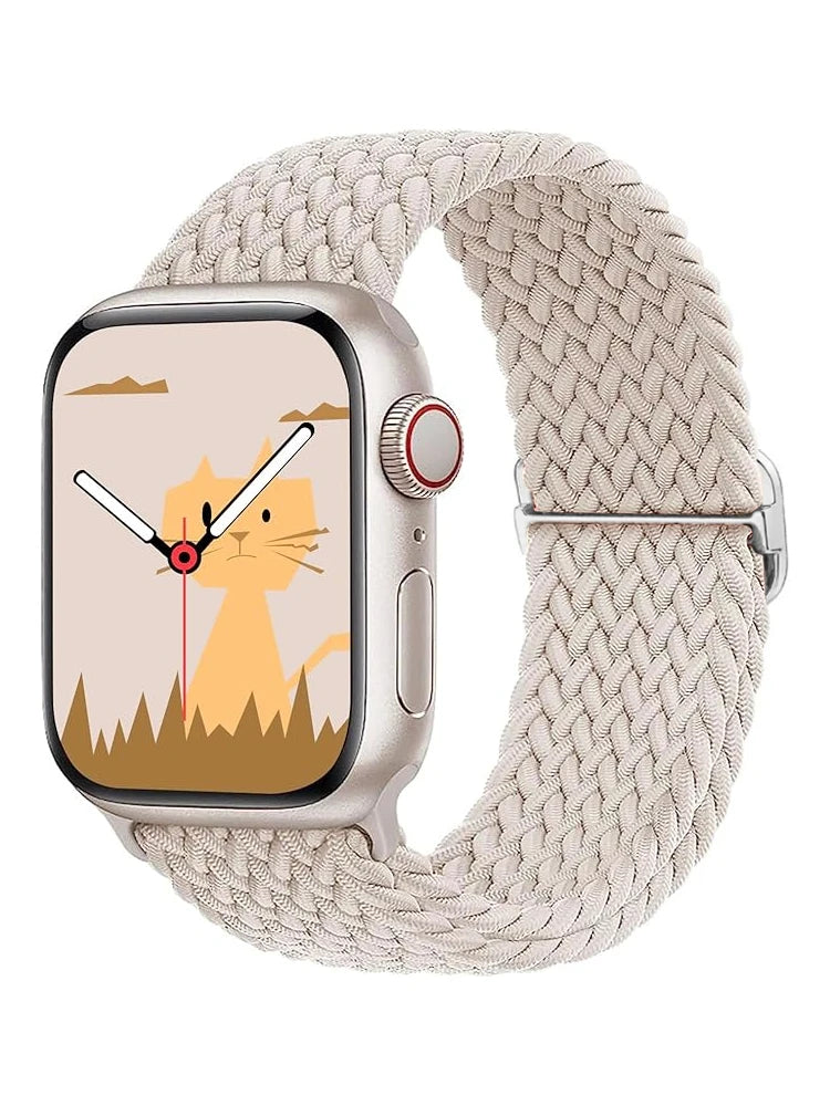 Elastic Braided Solo Loop Apple Watch Band – Adjustable Stretch Strap for Series SE, 5–11 & Ultra 3 (40mm–49mm)