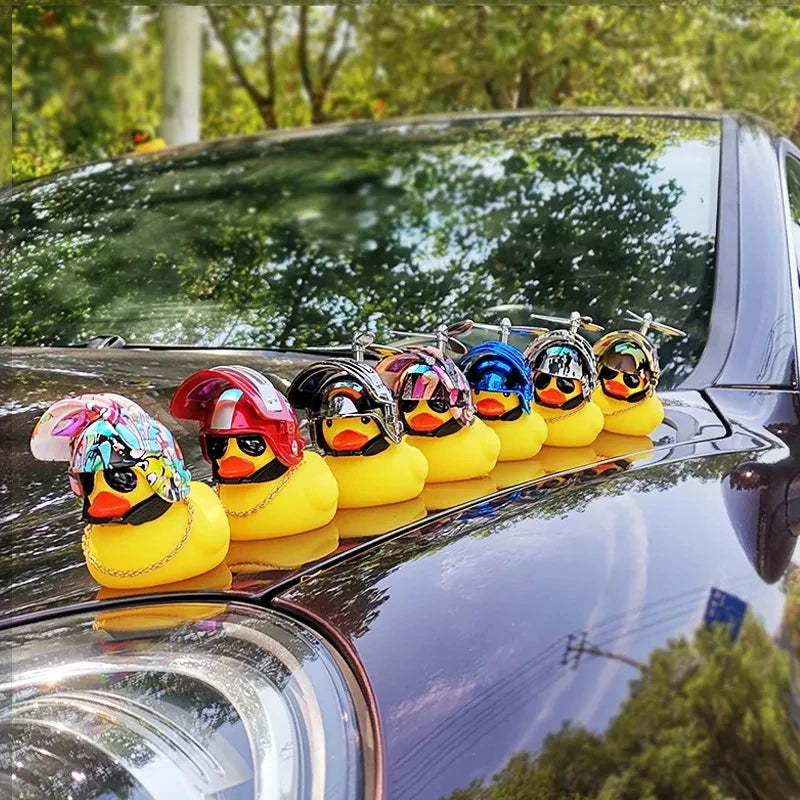 Yellow Duck Helmet Motor Accessory for Bikes and Cars - Quirky Duck Car Interior Decoration Without Lights