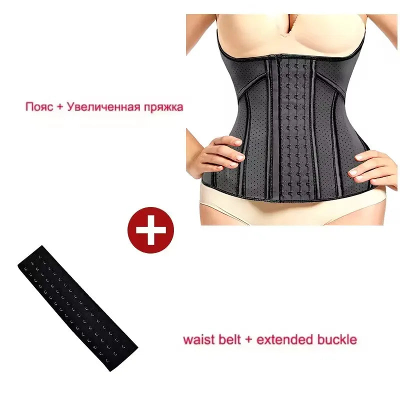 5XS-4XS Latex Rubber Waist Trainer – High Compression 25 Steel Bone Corset Shapewear, Belly Body Shaper Fajas Colombian Girdle Belt