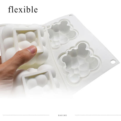 6-Cavity 3D Cloud Silicone Mold – Pastry, Dessert, Mousse, Cake, DIY Craft, Soap & Candle Baking Decoration Tool