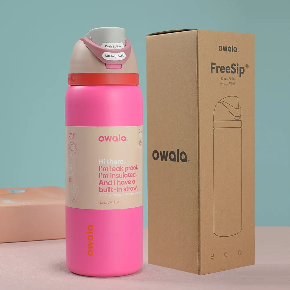 32oz Insulated Stainless Steel Water Bottle with Straw – BPA-Free Sports Bottle, Perfect for Travel