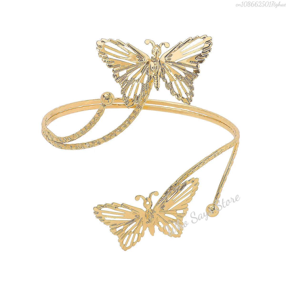 Lacteo Geometric Twisted Upper Arm Cuff Bracelet – Adjustable Water Drop Bangle for Women
