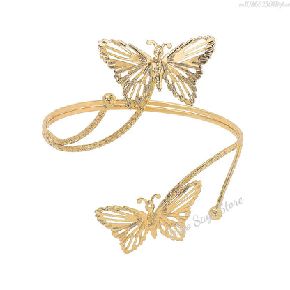 Lacteo Geometric Twisted Upper Arm Cuff Bracelet – Adjustable Water Drop Bangle for Women