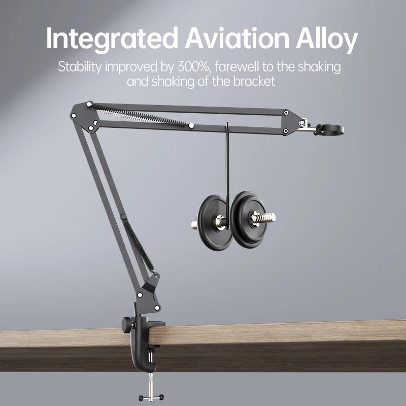 RIEVBCAU Flexible Microscope Arm Stand – Adjustable Metal Bracket Mount for DM4, DM7, DM9, MS1, MS3 Models