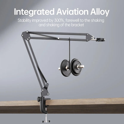 RIEVBCAU Flexible Microscope Arm Stand – Adjustable Metal Bracket Mount for DM4, DM7, DM9, MS1, MS3 Models