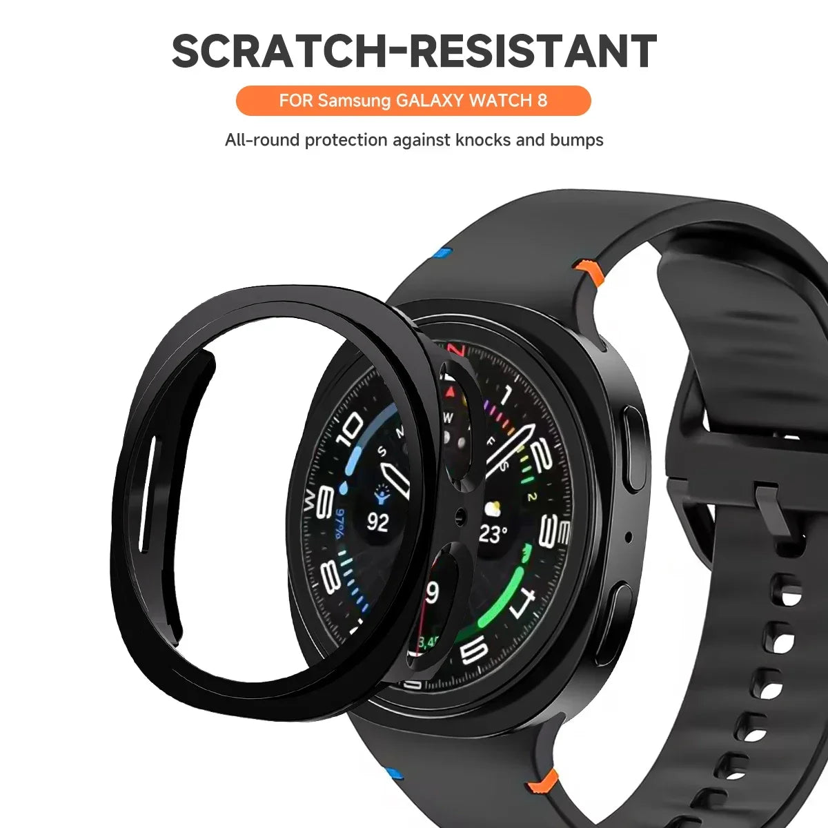 Samsung Galaxy Watch 8 Screen Protector Case – Full Coverage Tempered Glass & Scratch-Resistant Bumper Cover for 40mm/44mm Watch 8
