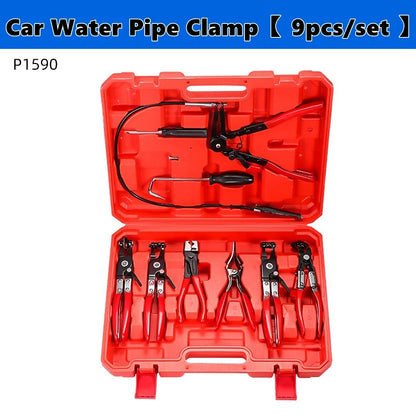 Long Reach Hose Clamp Pliers Set - Automotive Tool for Fuel, Oil, Coolant, Radiator & Water Hoses
