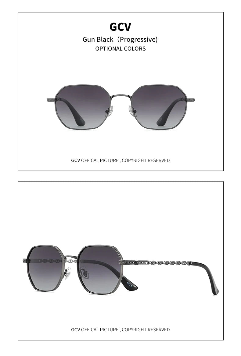 GCV Classic Retro Women's Rectangular Sunglasses — Metal Frame with Polaroid Lenses