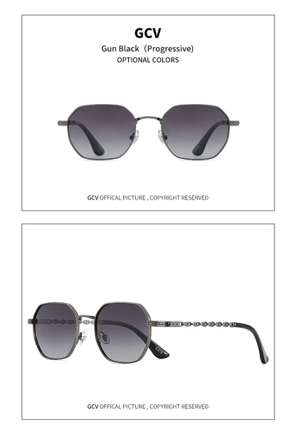 GCV Classic Retro Women's Rectangular Sunglasses — Metal Frame with Polaroid Lenses