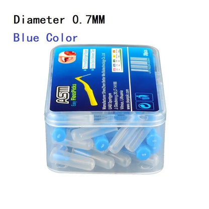 20-Piece L-Shaped Interdental Brushes – Push-Pull Orthodontic Toothpicks for Teeth Cleaning and Oral Hygiene