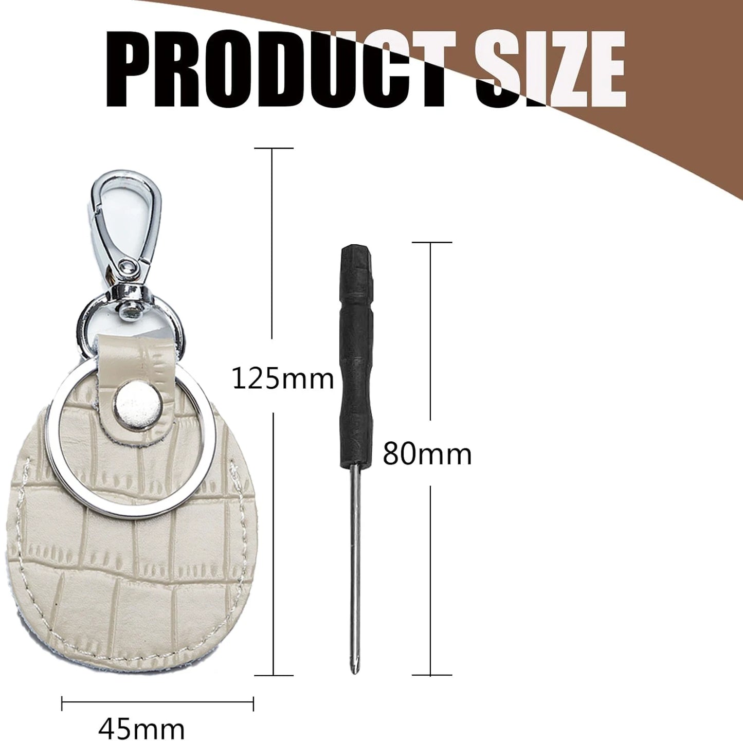 Airtag Holder Keychain — Genuine Leather Handmade Case, Scratch-Resistant Key Ring for Dog Collar & Luggage Cover