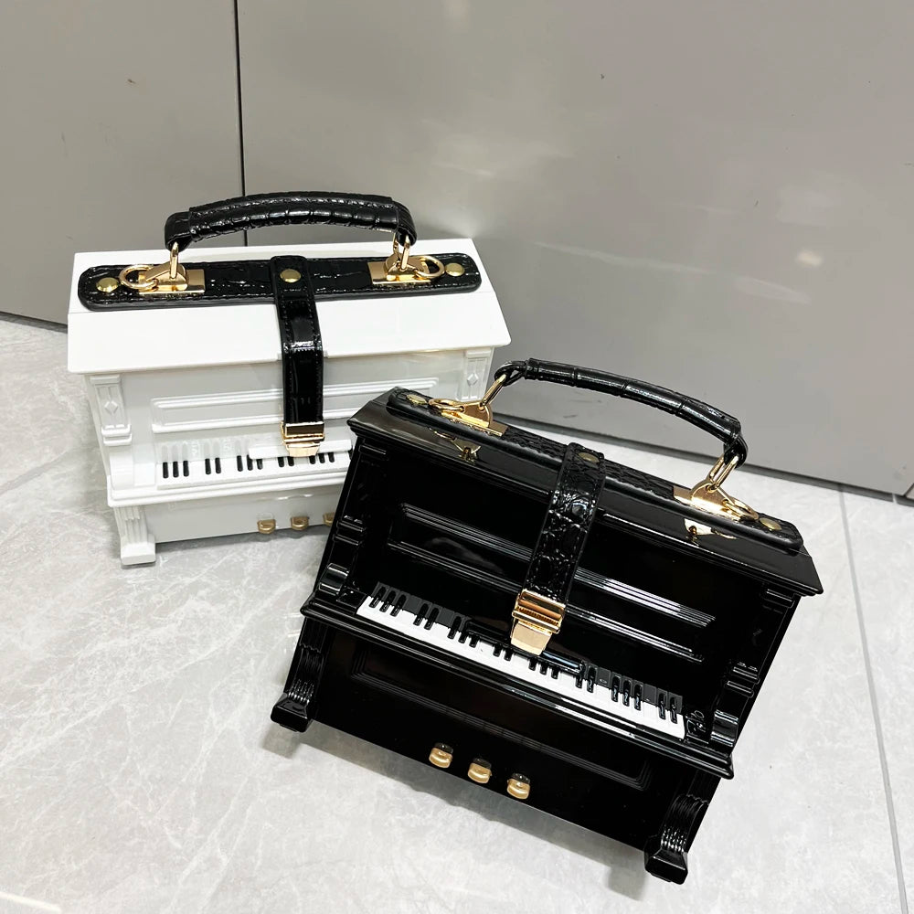Luxury Designer Piano-Shaped Handmade Crossbody Shoulder Bag for Women – Elegant Purse, Messenger & Banquet Bag