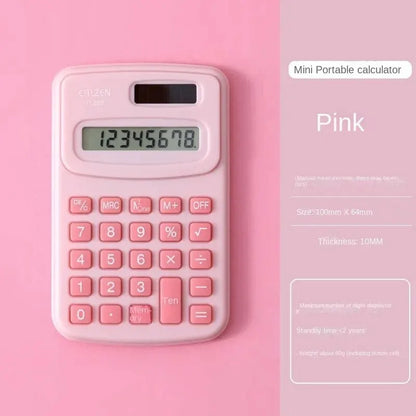 Small Solar Calculator - Portable 8-Digit LCD Electronic Calculator for Home, Office & Primary School Use