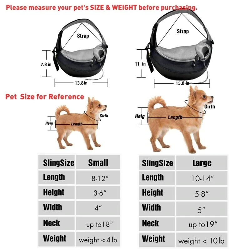 Outdoor Travel Pet Puppy Carrier S/L - Mesh Oxford Single Shoulder Bag for Dogs - Comfort Sling Handbag Tote Pouch, Ideal for Travel