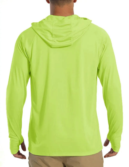 TACVASEN Men's Sun Protection Hoodie T-Shirt – UV-Proof, Lightweight, Breathable Long Sleeve Quick-Dry Top