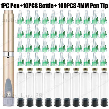 Magic Pen 3ml Empty Cartridge Kit — 4mm Pen Tip Cassette Bottle for Lilly Insulin Pen, Sterile Individual Packaging