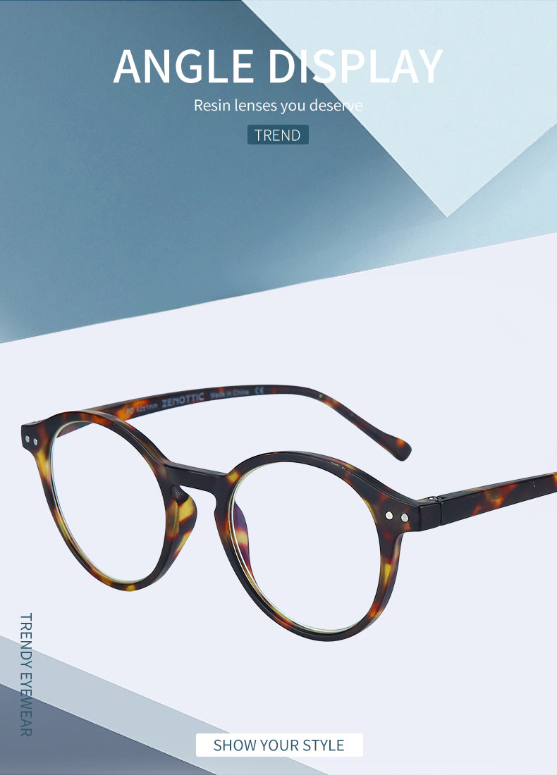 ZENOTTIC 2025 Retro Reading Glasses – Anti-Blue Light Blocking Eyeglasses for Women & Men, Diopter 0 to 4.0
