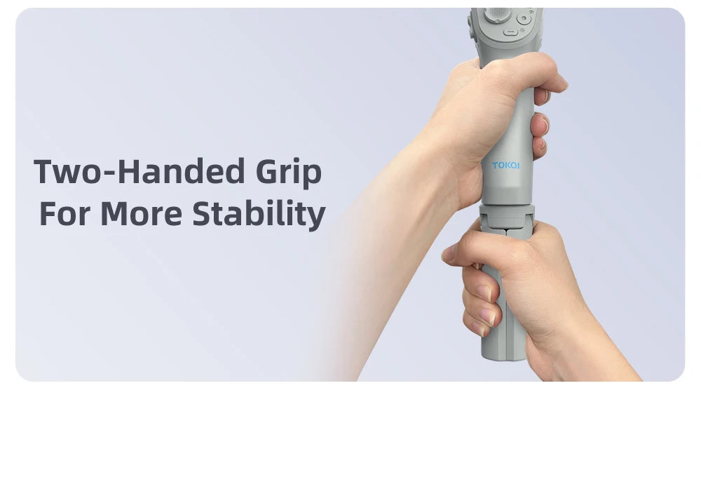 TOKQI M01 3-Axis Handheld Gimbal Stabilizer – Anti-Shake Foldable Holder, Selfie Tripod with Fill Light for iPhone & Smartphones