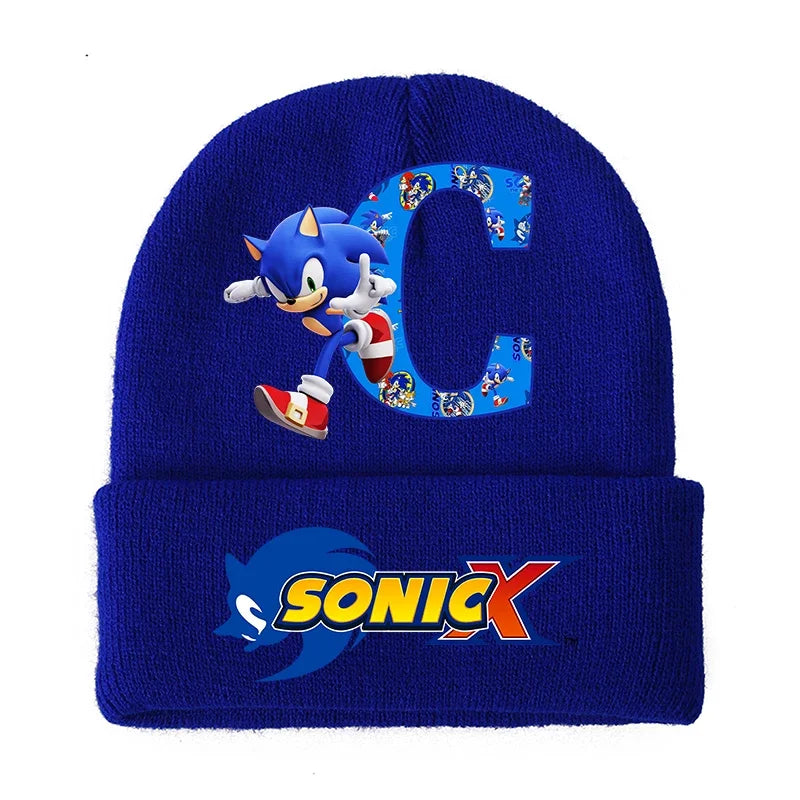 Sonic Cartoon Kids Knitted Hat – Cotton Winter Woolen Cap for Boys & Girls, Cute Anime Headgear Gift