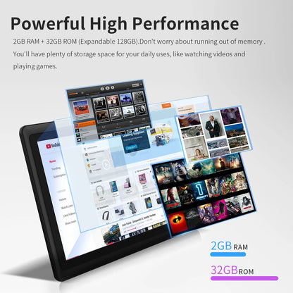 Pritom 7″ Android 13 Tablet PC — Quad-Core, 4GB RAM, 32GB Storage, WiFi, Dual Camera, USB-C with Leather Case