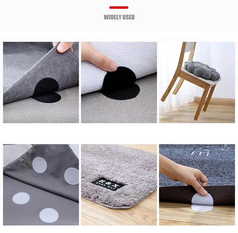 60mm Self-Adhesive Fastener Hook and Loop Tape – Strong Sticky Dots Glue Tape for Bed, Sofa, Mat, and Carpet Stickers