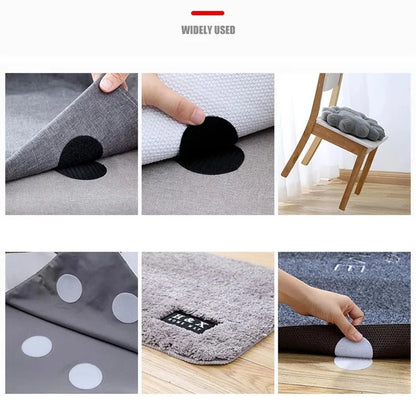 60mm Self-Adhesive Fastener Hook and Loop Tape – Strong Sticky Dots Glue Tape for Bed, Sofa, Mat, and Carpet Stickers