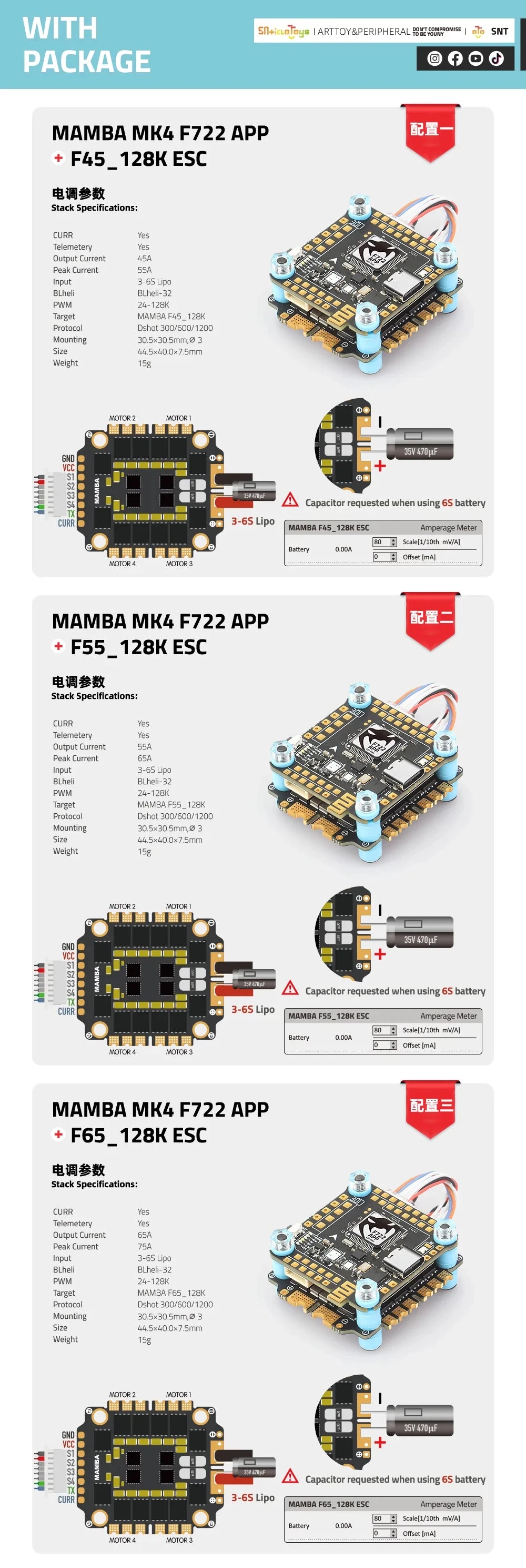 Diatone MAMBA F722 APP MK4 Flight Controller Stack — F7 4-in-1 BLHeli32 45A/55A/65A ESC 6S DShot1200 for FPV Drone